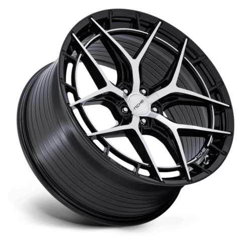 Niche 1PC Riviera 20x9.5 Gloss Black with Machined Face Wheel (Part NC286 RIVIERA)