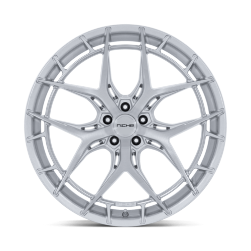 Niche 1PC Riviera 20x11 Gloss Silver with Brushed Face Wheel - 5x114.3 Bolt Pattern, +50 Offset