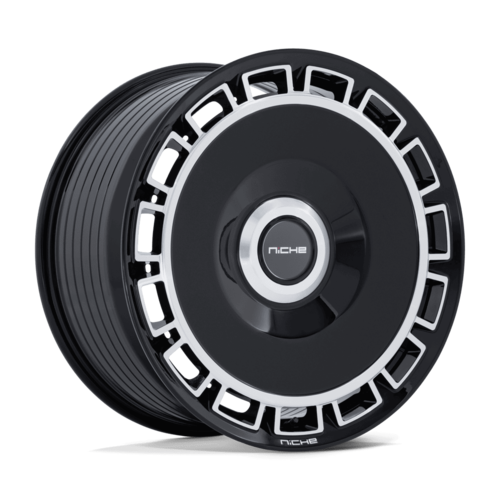 Niche 1PC NC287 Venice 24x10 Gloss Black Machined Face Wheel with 5x112/5x120 Bolt Pattern and +35 Offset