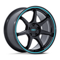 Rotiform RC208 BPU 19x8.5 Gloss Black with Teal Stripe Wheel, 5x114.3 Bolt Pattern, +35 Offset