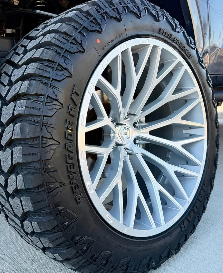 22X12 TIS OFF-ROAD 566BSM WHEELS 8X180 -44 OFFSET - SILVER BRUSHED