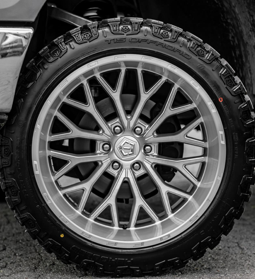 22X12 TIS 565BSM OFF-ROAD WHEELS - 6X135 WITH -44 OFFSET - SILVER
