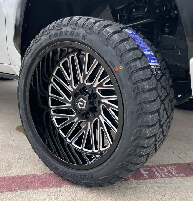 20X9 TIS 553BM OFF-ROAD WHEELS - 8X170 WITH +00 OFFSET - GLOSS BLACK & MILLED