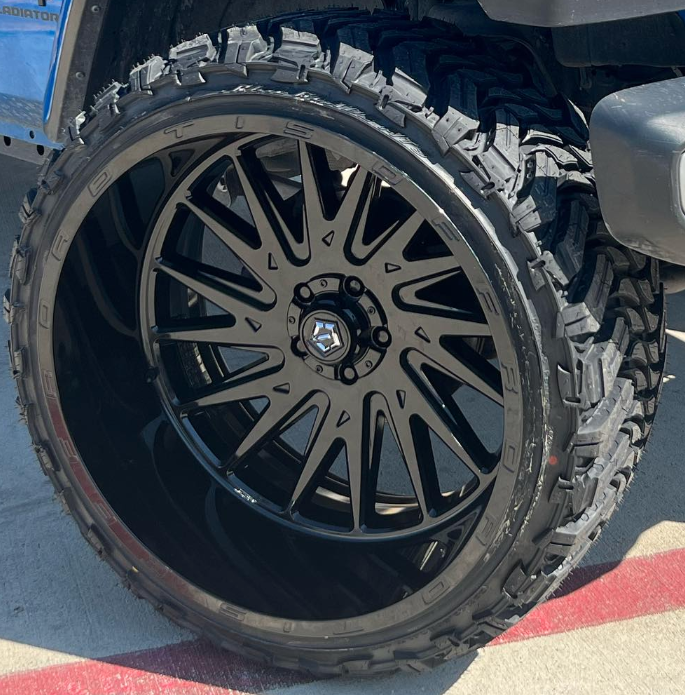 18X9 TIS 547B OFF-ROAD WHEELS WITH 5X5.00/5X5.50  BOLT PATTERN AND +00 OFFSET - GLOSS BLACK