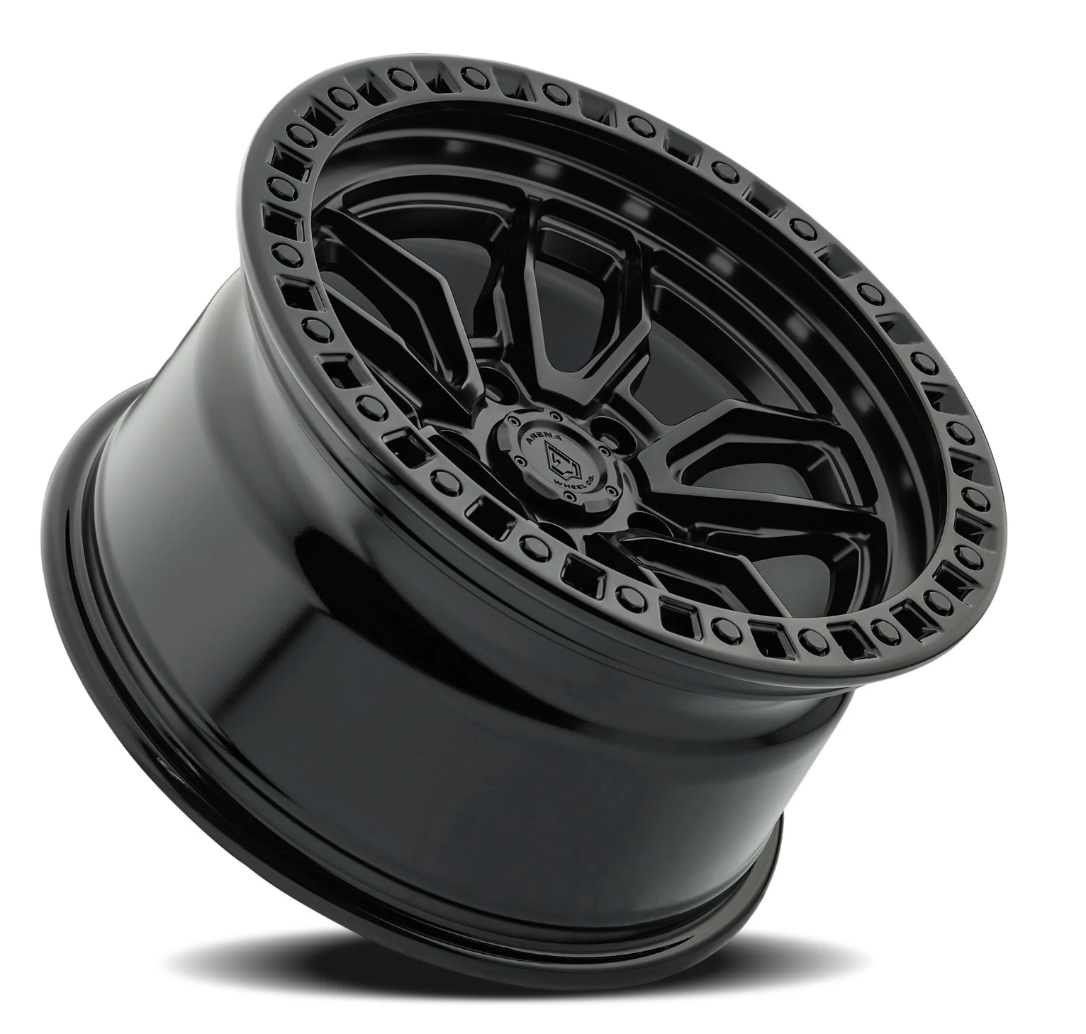 ARENA A109 HUSTLE WHEELS 8X180 - SATIN BLACK CENTER & GLOSSY BLACK LIP