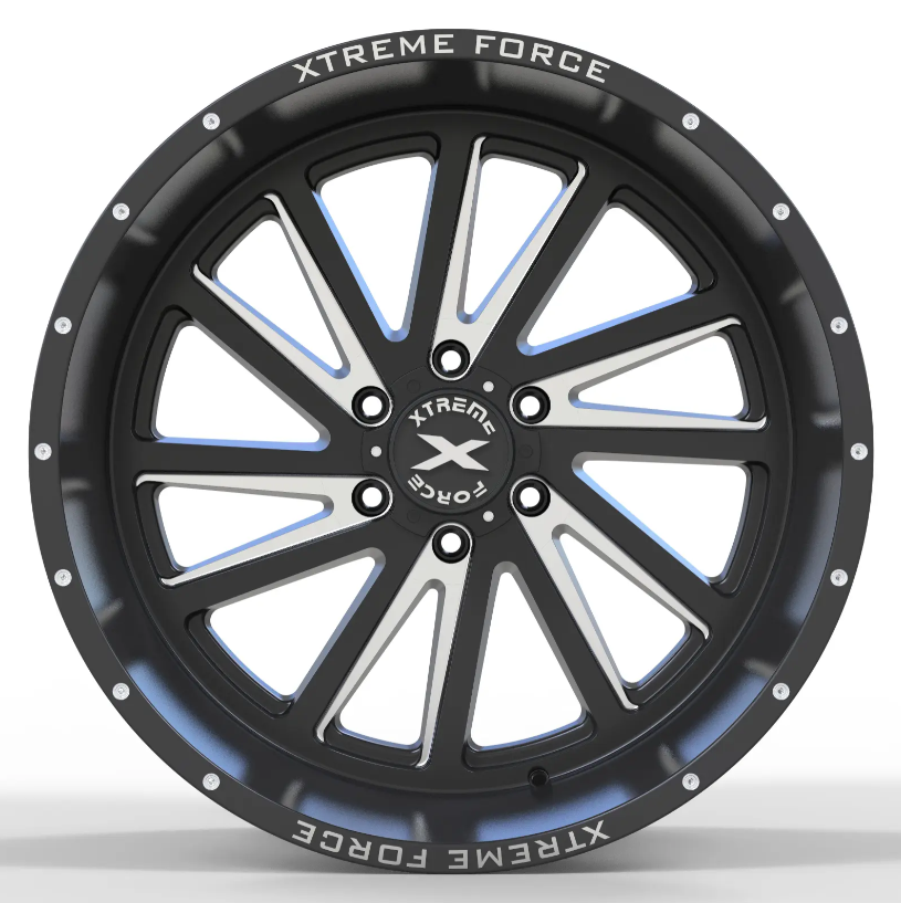 20X10 XTREME FORCE XF-3 WHEELS 6X5.5(139.7) -19 OFFSET - GLOSS BLACK & MILLED