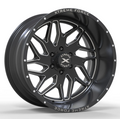22X12 XTREME FORCE XF-2 WHEELS 6X5.5(139.7) & 6X135 -44 OFFSET - BLACK & MILLED