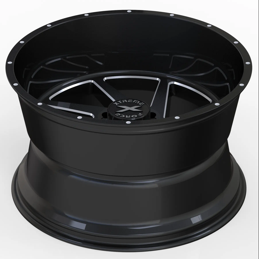 24X14 XTREME FORCE XF-6 WHEELS 8X6.5(165.1) - GLOSS BLACK & MILLED - TRUE DIRECTIONAL