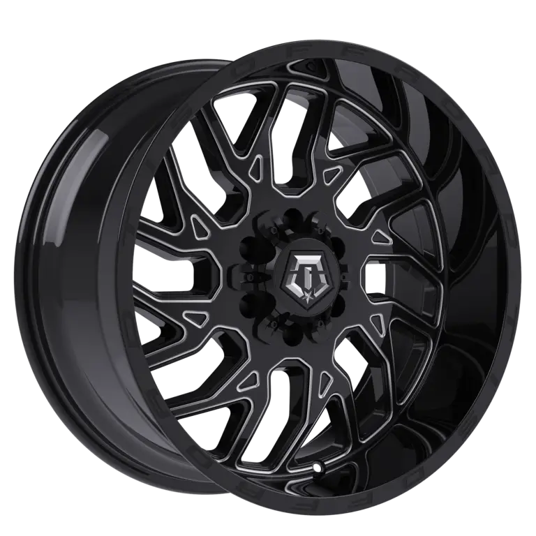 20X9 TIS 544BM 2.0 OFF-ROAD WHEELS WITH 8X6.5(165.1) AND +17 OFFSET - GLOSS BLACK & MILLED