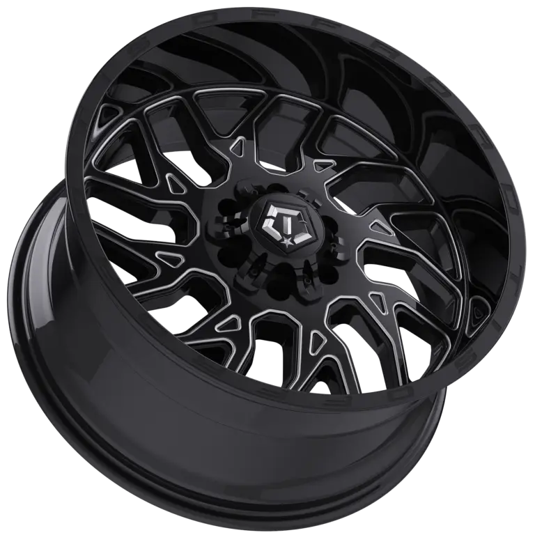 20X9 TIS 544BM 2.0 OFF-ROAD WHEELS WITH 8X180 AND +01 OFFSET - GLOSS BLACK & MILLED