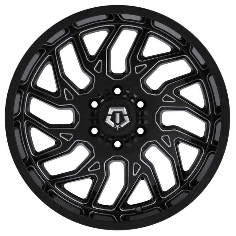 20X9 TIS 544BM 2.0 OFF-ROAD WHEELS WITH 8X6.5(165.1) AND +17 OFFSET - GLOSS BLACK & MILLED
