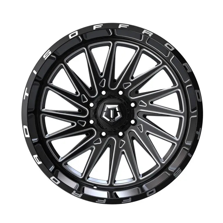 20X10 TIS 547BM OFF-ROAD WHEELS WITH 5X4.50/5X5.00 BOLT PATTERN AND -19 OFFSET - GLOSS BLACK & MILLED