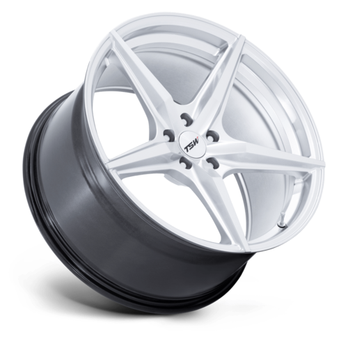 TSW Tw007 Esprit 18x8.5 Hyper Silver Machined Face Wheel with 5x112 Bolt Pattern and 66.56 Center Bore