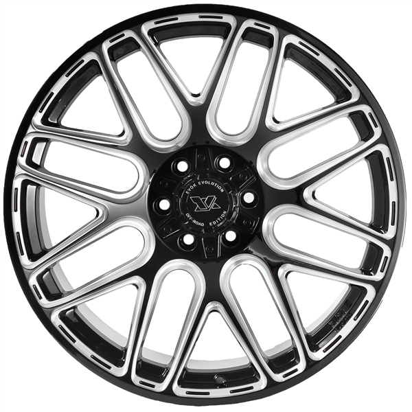 EVOK EV501 WHEELS 8X6.5(165.1) - GLOSS BLACK & MILLED