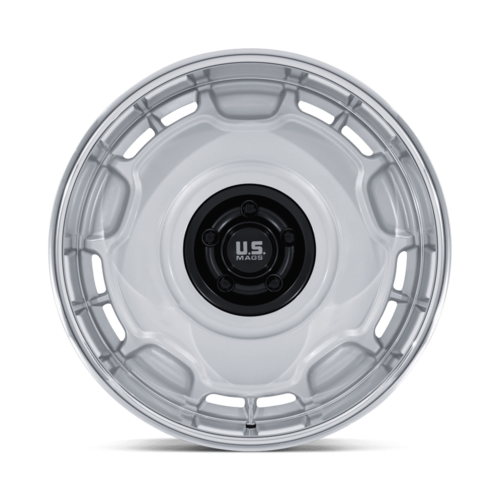 US Mag 1PC Arlington 20x8.5 Wheel with Silver Matte Black Finish and Diamond Cut Lip - 5x127 Bolt Pattern, +1 Offset