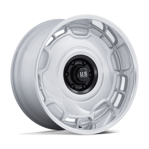 US Mag 1PC Arlington 22x10.5 Inch Wheel with 6x139.7 Bolt Pattern and +12 Offset in Silver Matte Black with Diamond Cut Lip