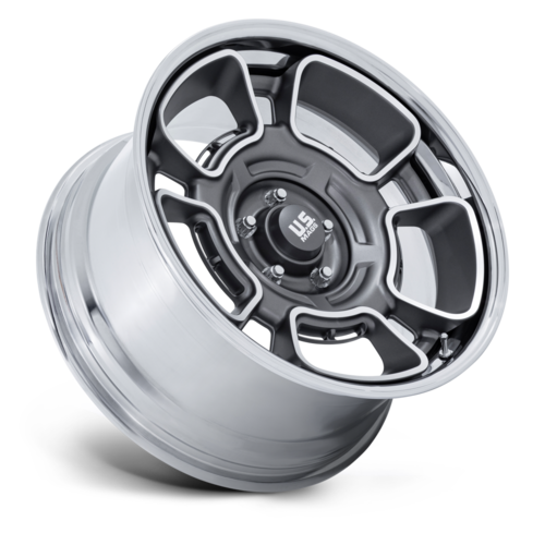 US Mag 1PC UC147 Flagstaff 22x10.5 Inch Wheel with 5x127 Bolt Pattern, 78.10 Center Bore, and Machined Face with Chrome Lip Finish