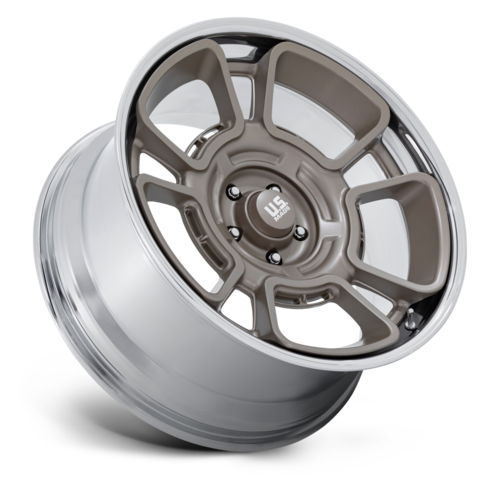 US Mag 1PC UC147 Flagstaff 22x10.5 Inch Pewter with Chrome Lip Wheel