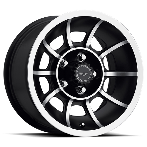 American Racing Vintage VN47 Vector 15x8.5 Satin Black Machined Wheel with 5x114.3 Bolt Pattern and 86mm Center Bore