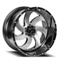 22X12 XTREME FORCE XF-1 WHEELS 5X5(127) - BLACK & MACHINED FACE