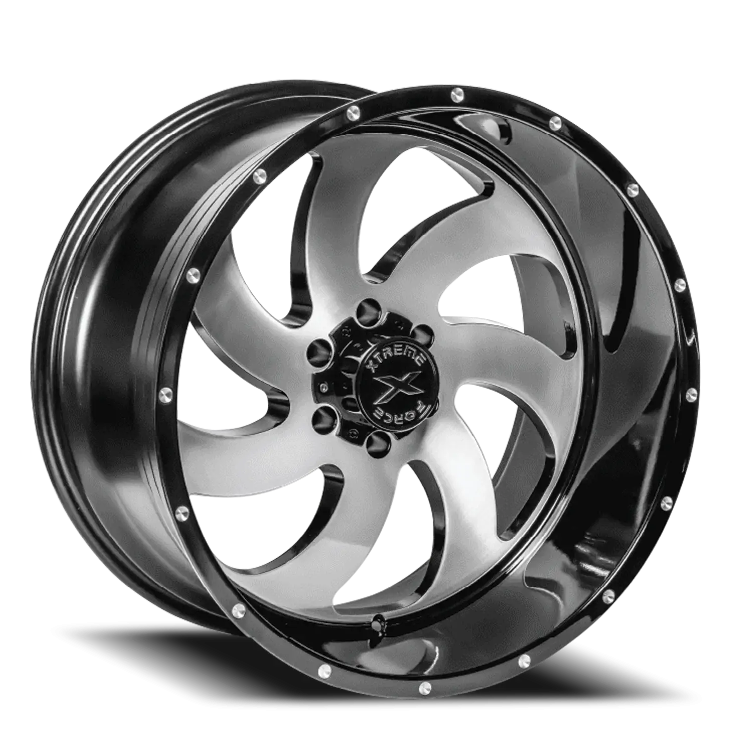 22X12 XTREME FORCE XF-1 WHEELS 5X5(127) - BLACK & MACHINED FACE