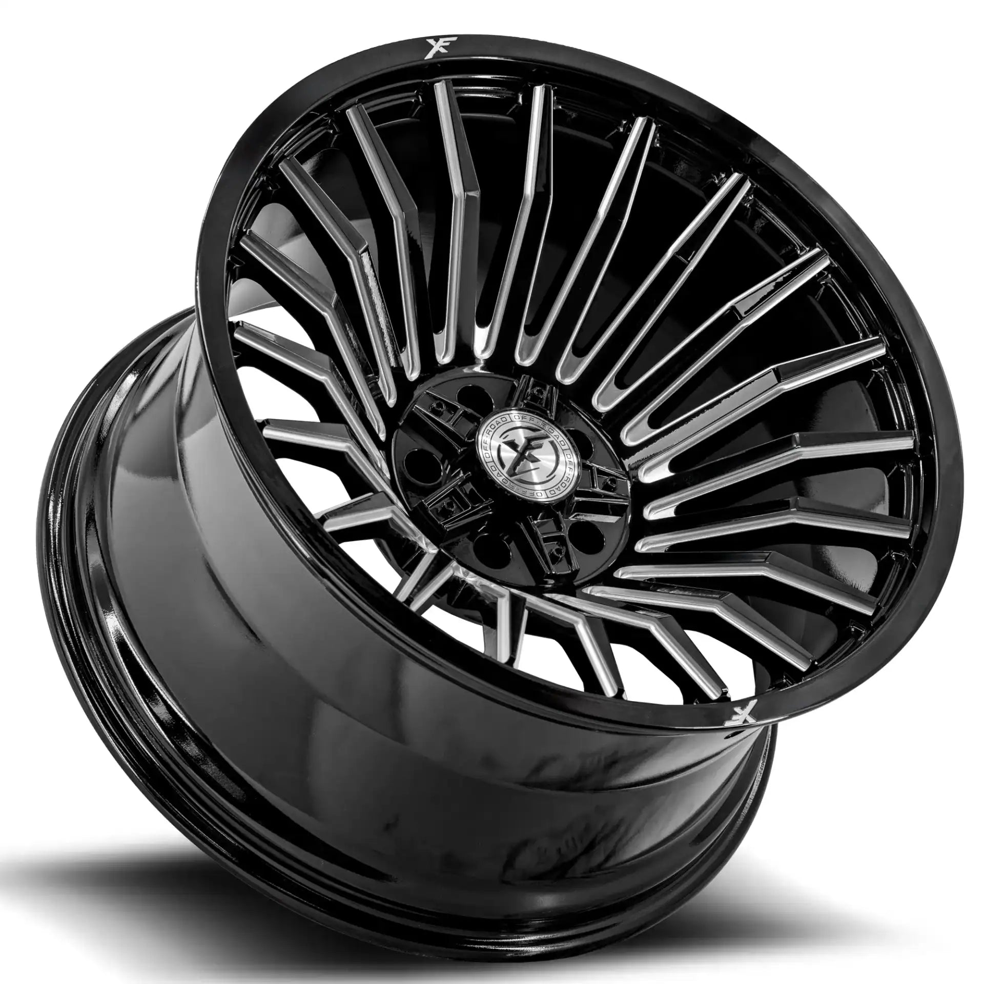 20X10 XF-231 OFF-ROAD WHEELS 6X5.5(139.7) & 6X135 -12 OFFSET - GLOSS BLACK MILLED