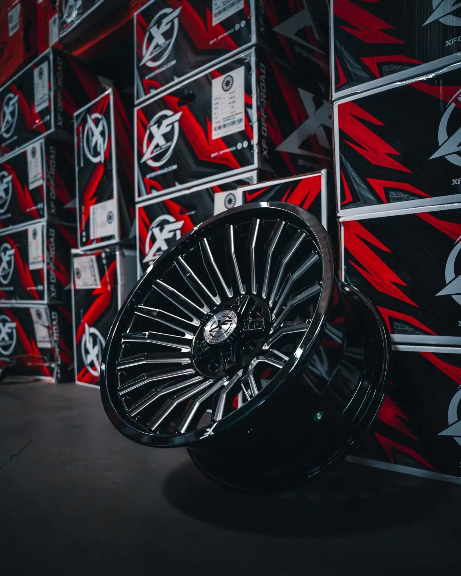 20X10 XF-231 OFF-ROAD WHEELS 6X5.5(139.7) & 6X135 -12 OFFSET - GLOSS BLACK MILLED