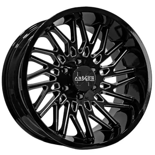 20X10 ARKON APOLLO 0FF-ROAD WHEELS - 6X5.50 WITH -25 OFFSET - GLOSS BLACK & MILLED