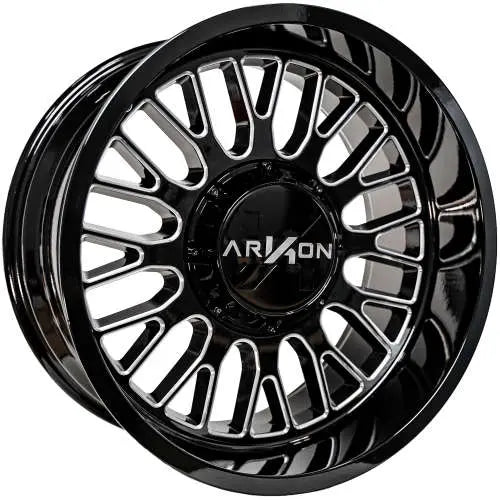 20X10 ARKON ATHOS 0FF-ROAD WHEELS - 6X5.50 WITH -25 OFFSET - GLOSS BLACK & MILLED