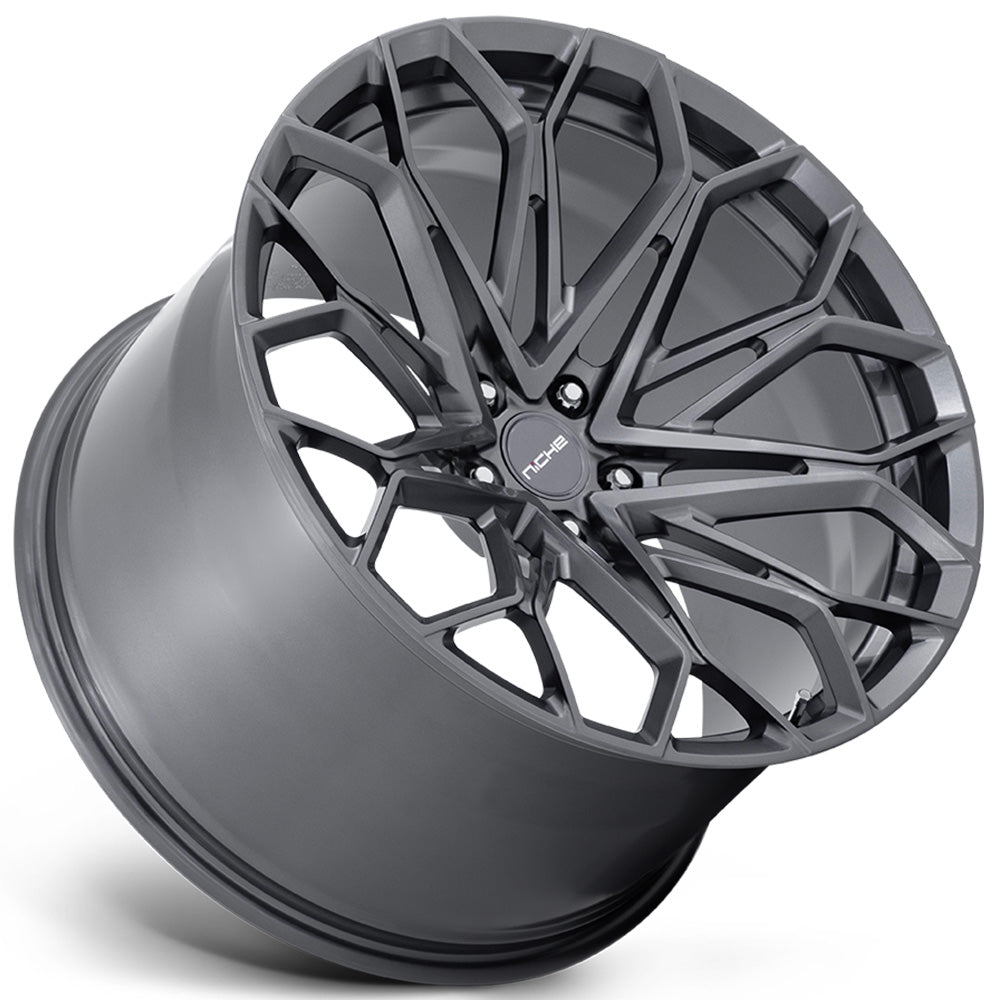 Niche 1PC NC600 MANTA 20-Inch Satin Gunmetal Wheel with 5x120 Bolt Pattern and 67.06mm Center Bore