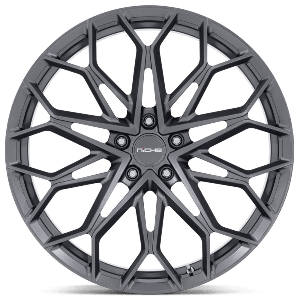 Niche 1PC NC600 MANTA 20-Inch Satin Gunmetal Wheel with 5x120 Bolt Pattern and 67.06mm Center Bore