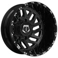 17X6.5 TIS 544BM Rear Outer Dually Wheels with -140mm Offset and 8X200 Bolt Pattern - Gloss Black & Milled