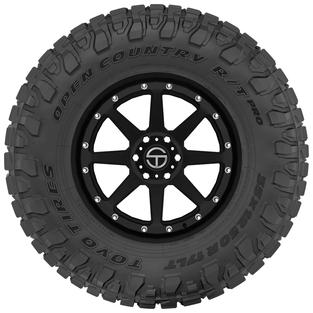 Toyo Open Country R/T Pro 37x12.50R22/12 All Terrain Tire with Black Wall Sidewall and 12 Ply Construction