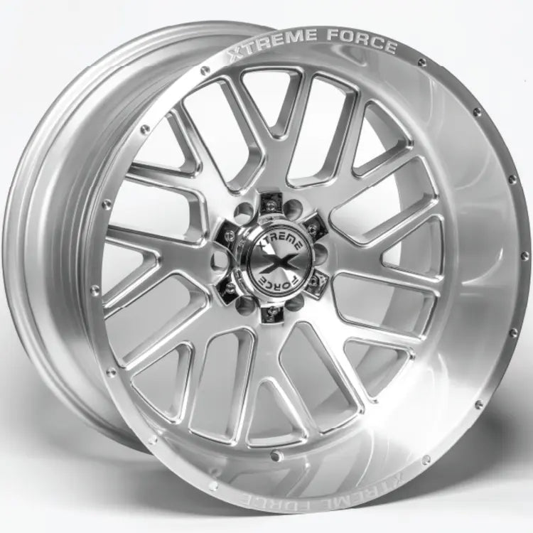 22X12 XTREME FORCE XF-10 WHEELS 5X5(127) & 5X5.5(139.7) - SILVER BRUSHED